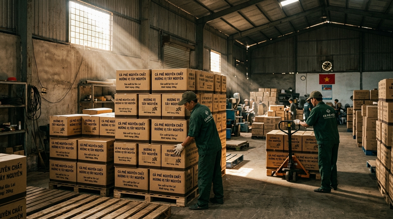 xưởng sản xuất thùng carton đựng cà phê