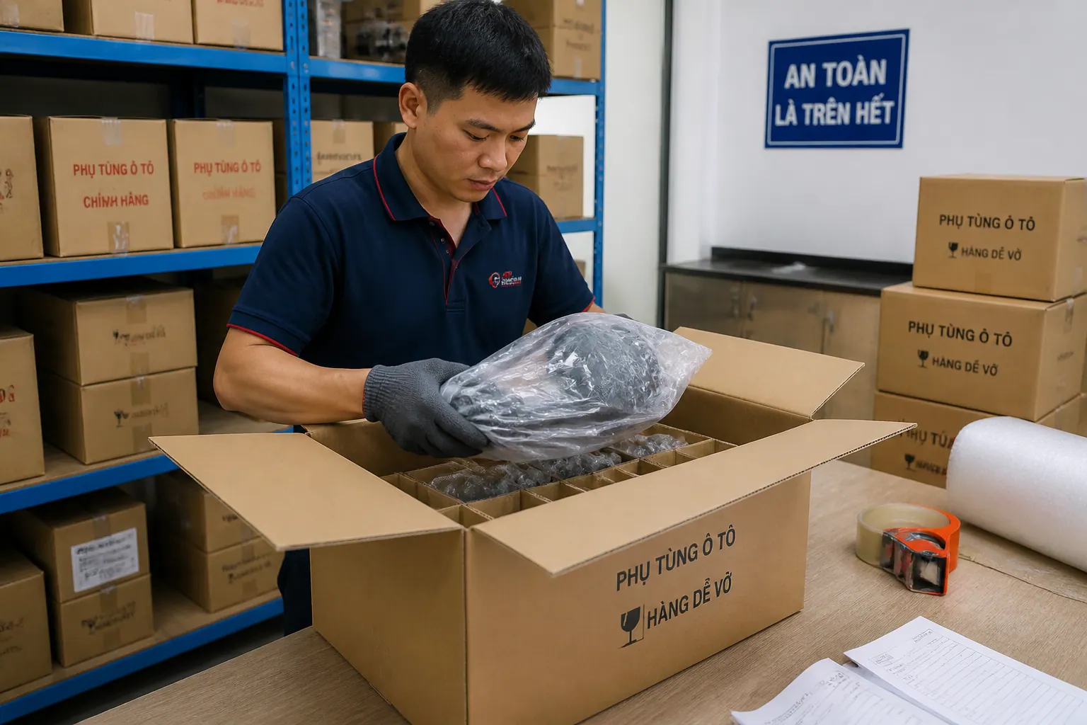 An toàn với sản phẩm - bao bì carton phụ tùng ô tô