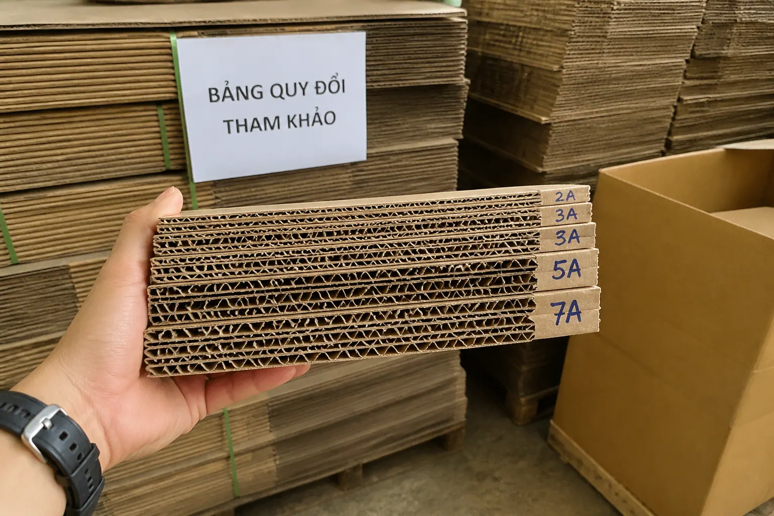 Bảng quy đổi tham khảo - bao bì carton chịu lực