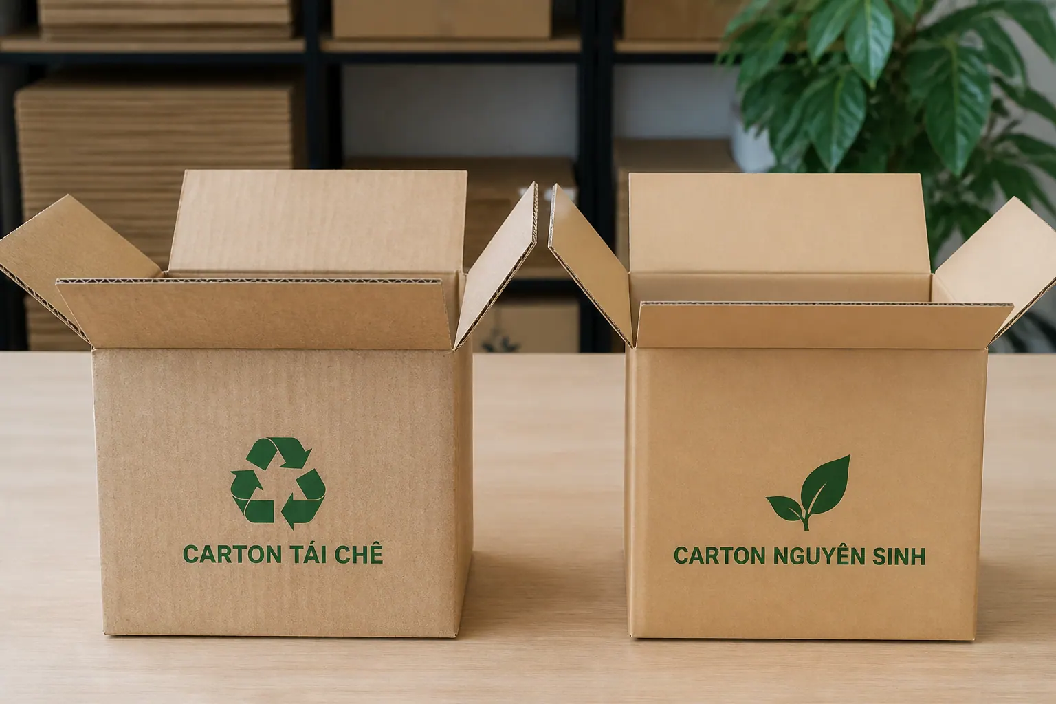 Bảng so sánh bao bì carton tái chế và bao bì carton nguyên sinh