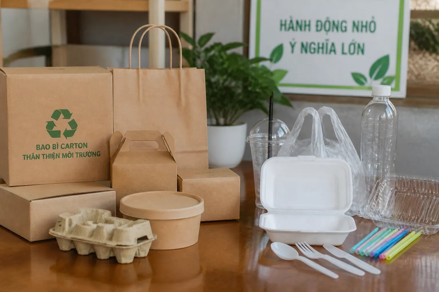 Bảng so sánh chi tiết bao bì carton xanh và bao bì nhựa - bao bì carton thân thiện môi trường