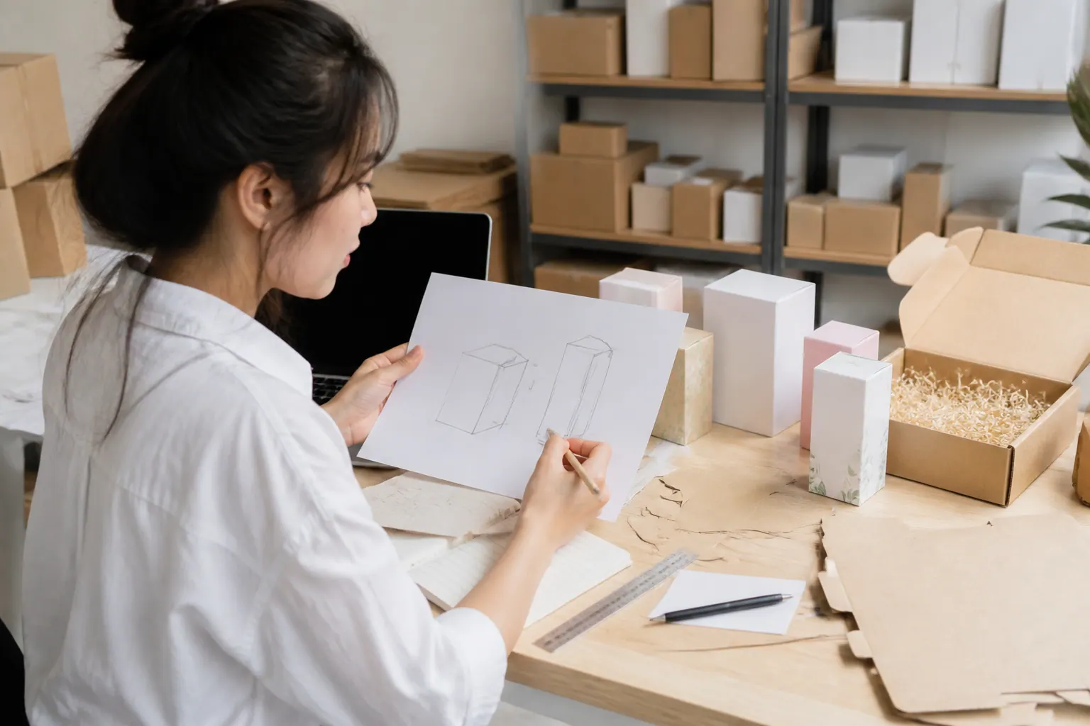 Bước 1: Xác định nhu cầu và thiết kế - hộp carton đựng mỹ phẩm