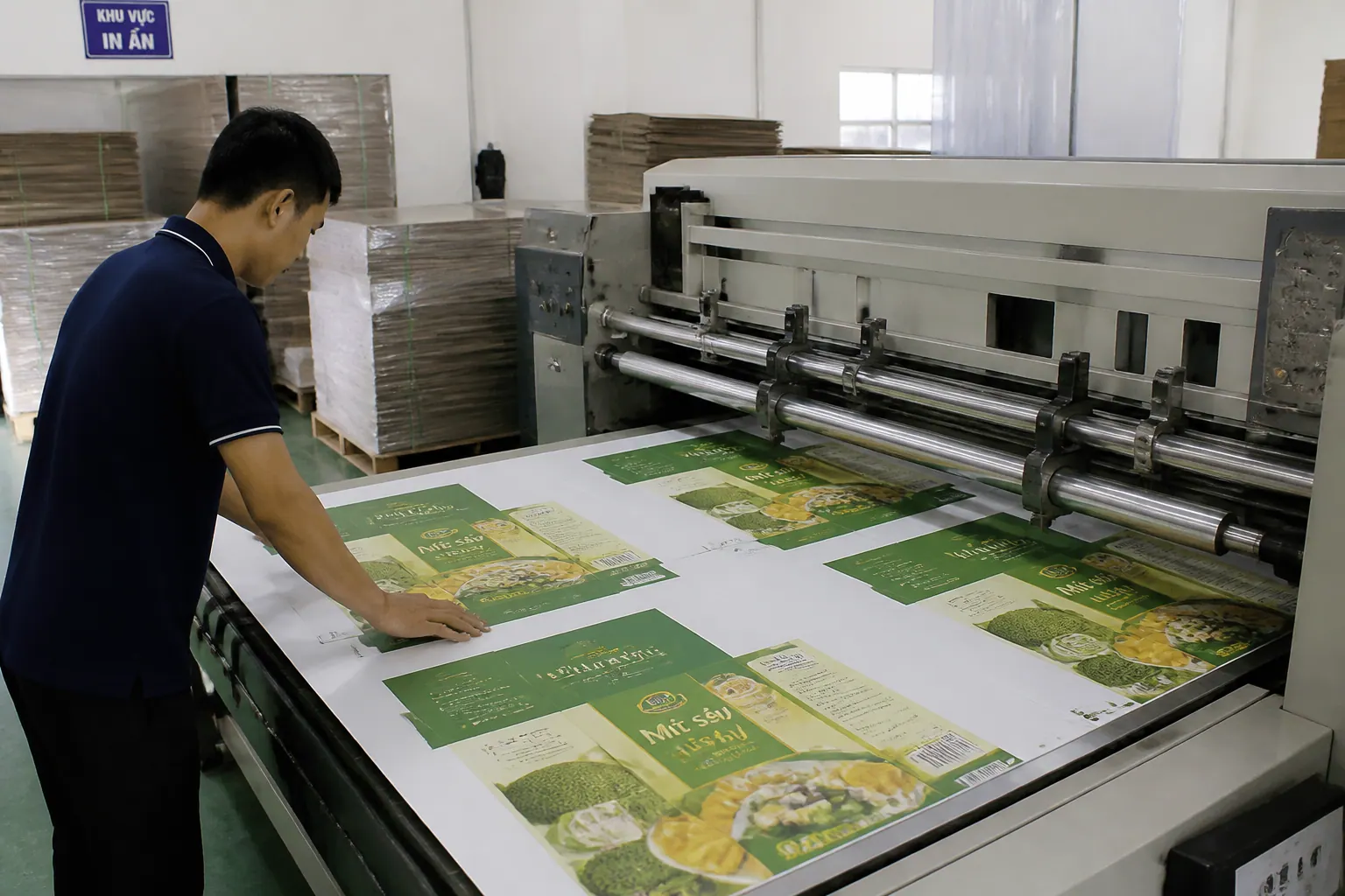 Bước 2: In ấn - bao bì carton bồi