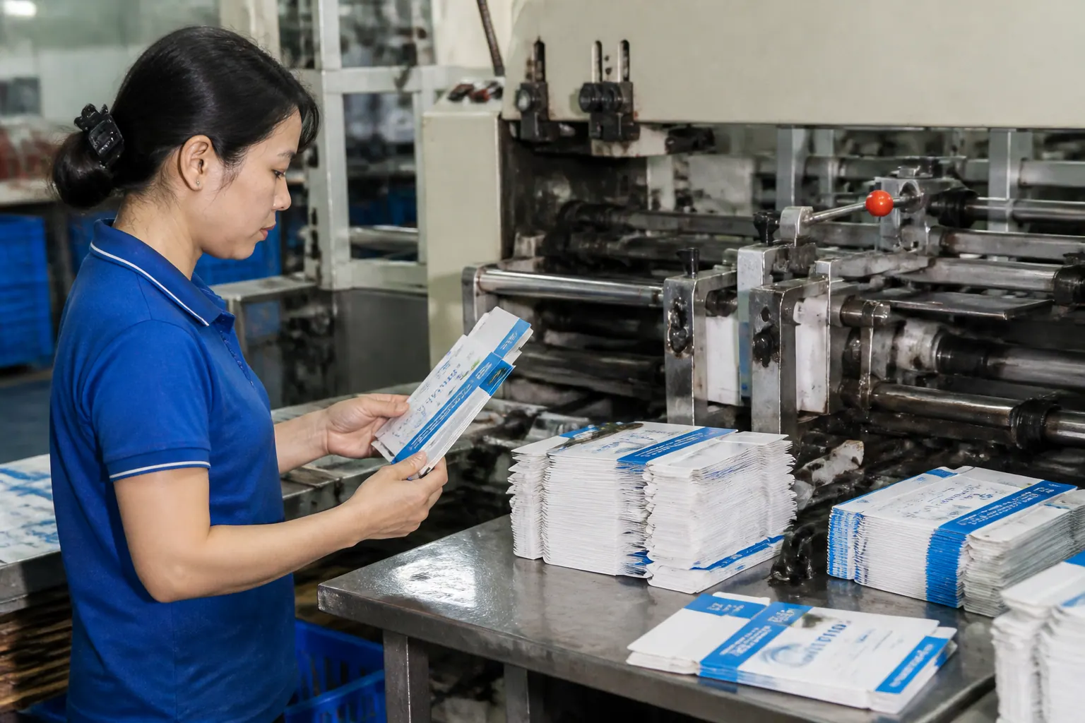 Bước 3: Gia công và hoàn thiện - bao bì carton dược phẩm