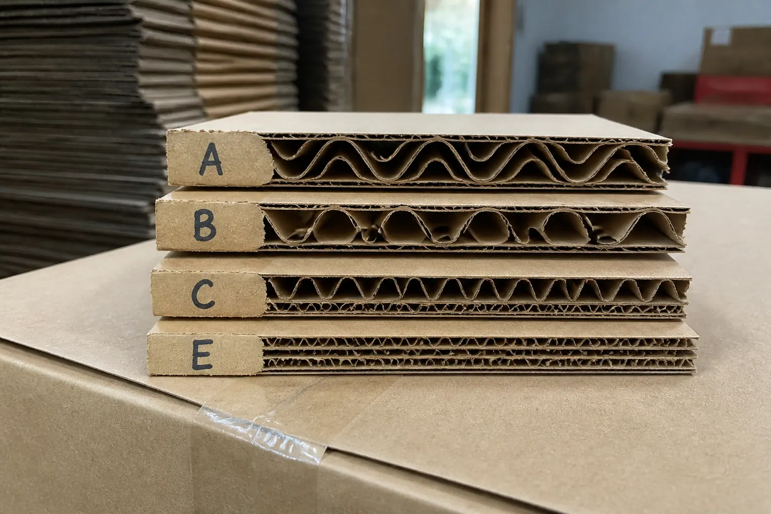 Các loại sóng phổ biến: Sóng A, B, C, E - bao bì carton là gì