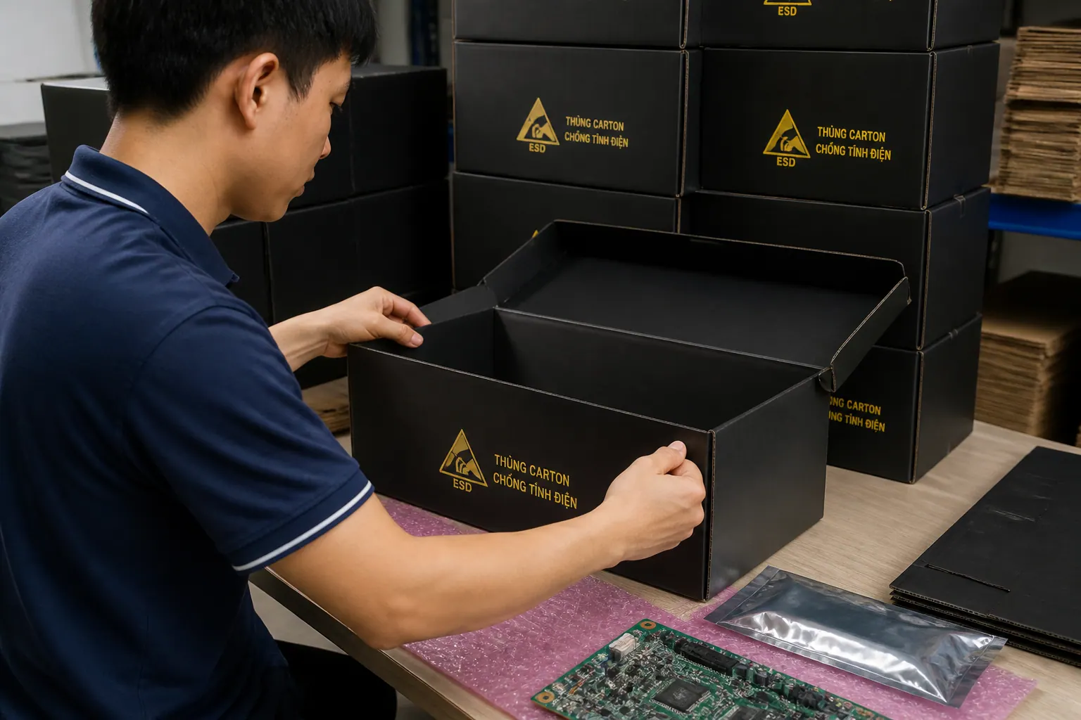 Cách chọn thùng carton chống tĩnh điện ESD phù hợp