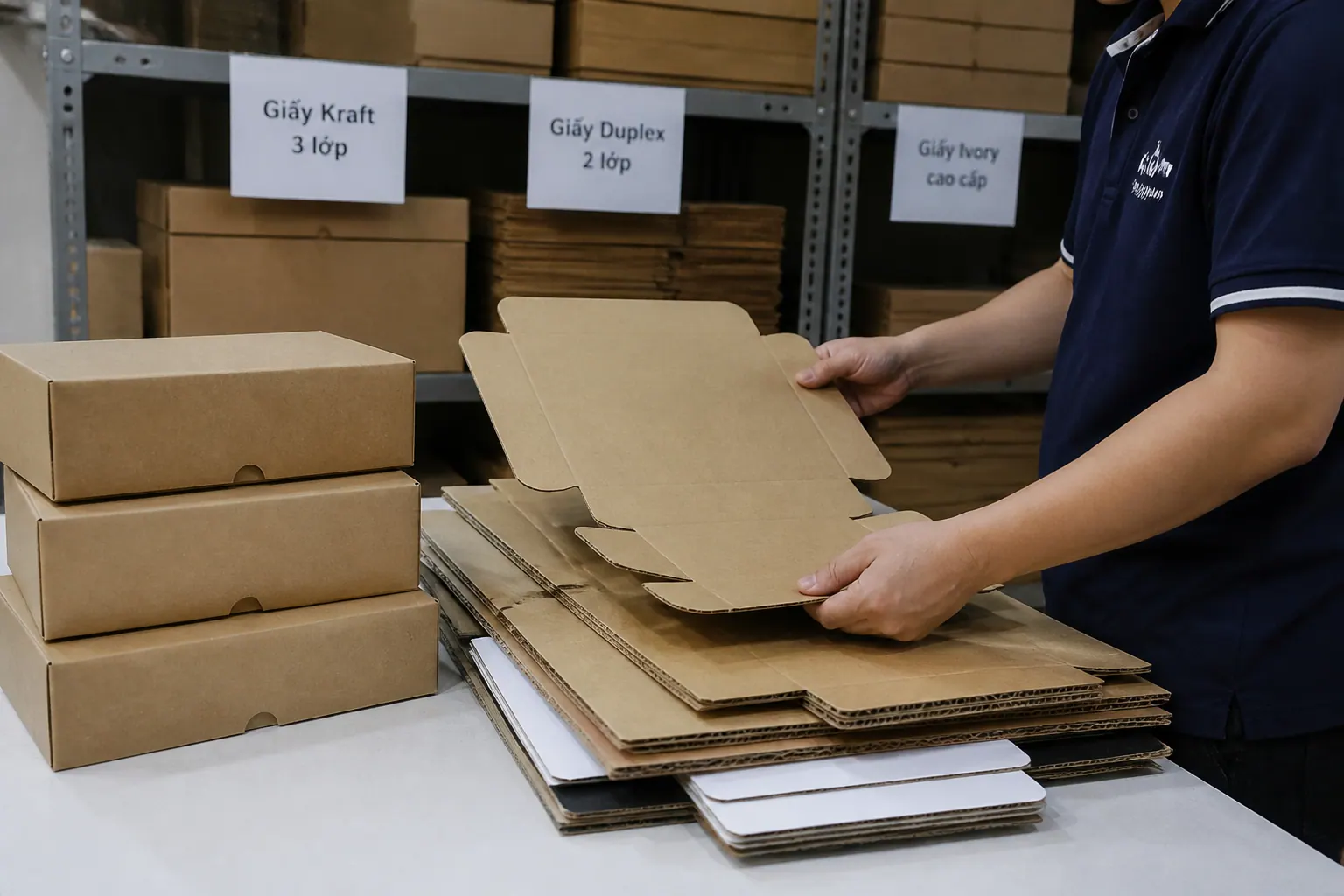 Chọn chất liệu - hộp carton tự khóa