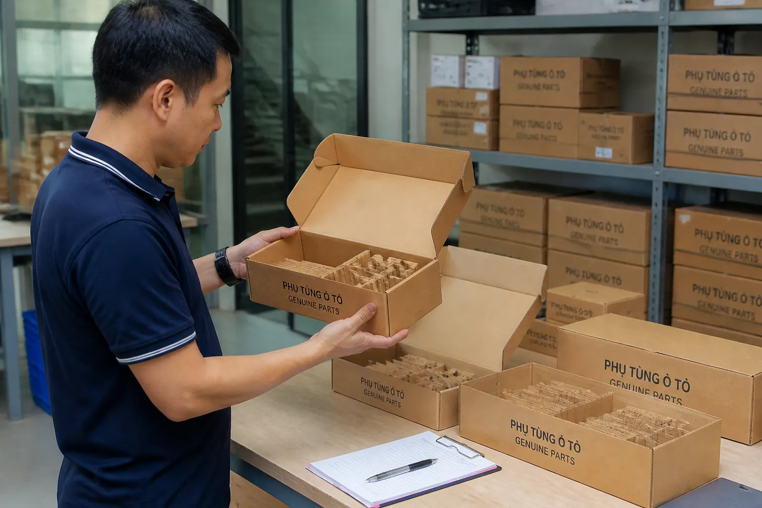 Đánh giá chất lượng sản phẩm mẫu - bao bì carton phụ tùng ô tô