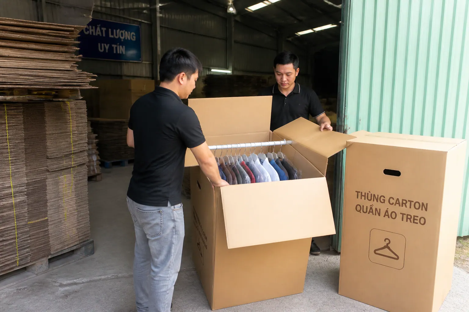 Địa Chỉ Mua Thùng Carton Quần Áo Treo Uy Tín
