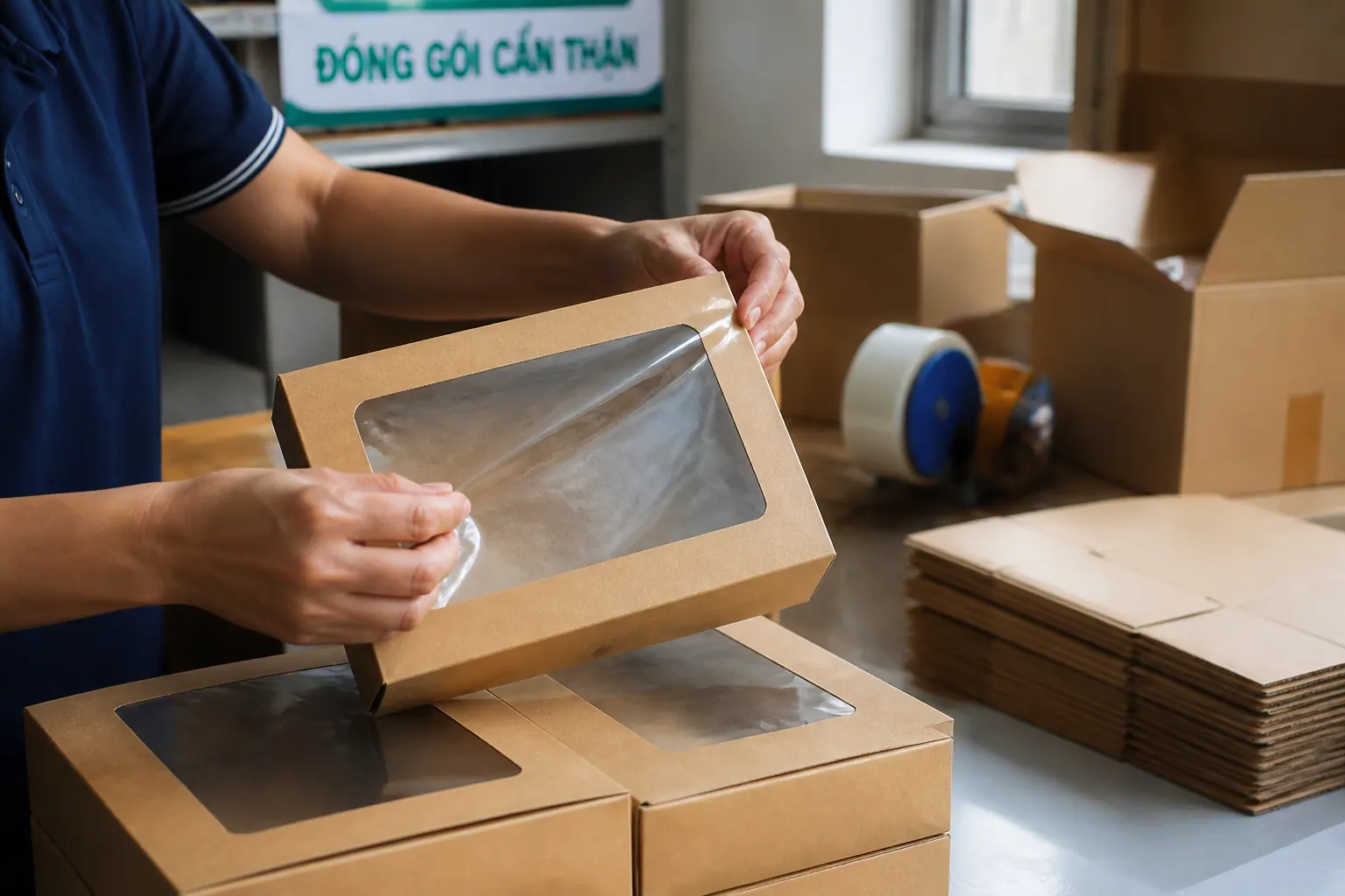 Độ Bám Dính Của Màng - hộp carton có cửa sổ