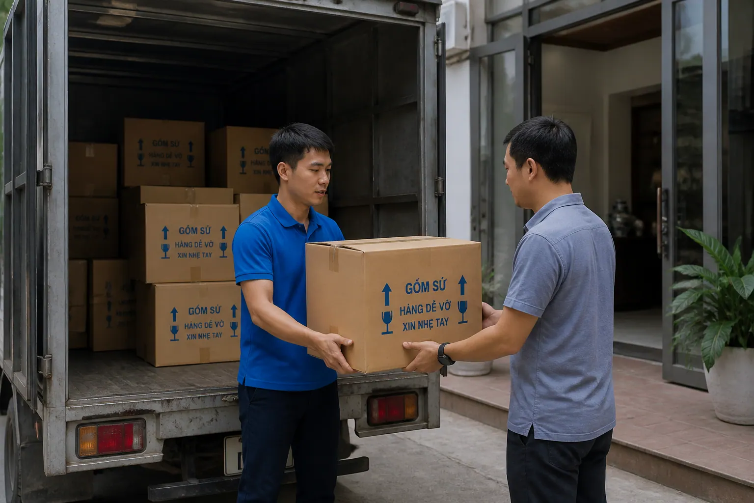 Giao hàng và hỗ trợ - bao bì carton gốm sứ