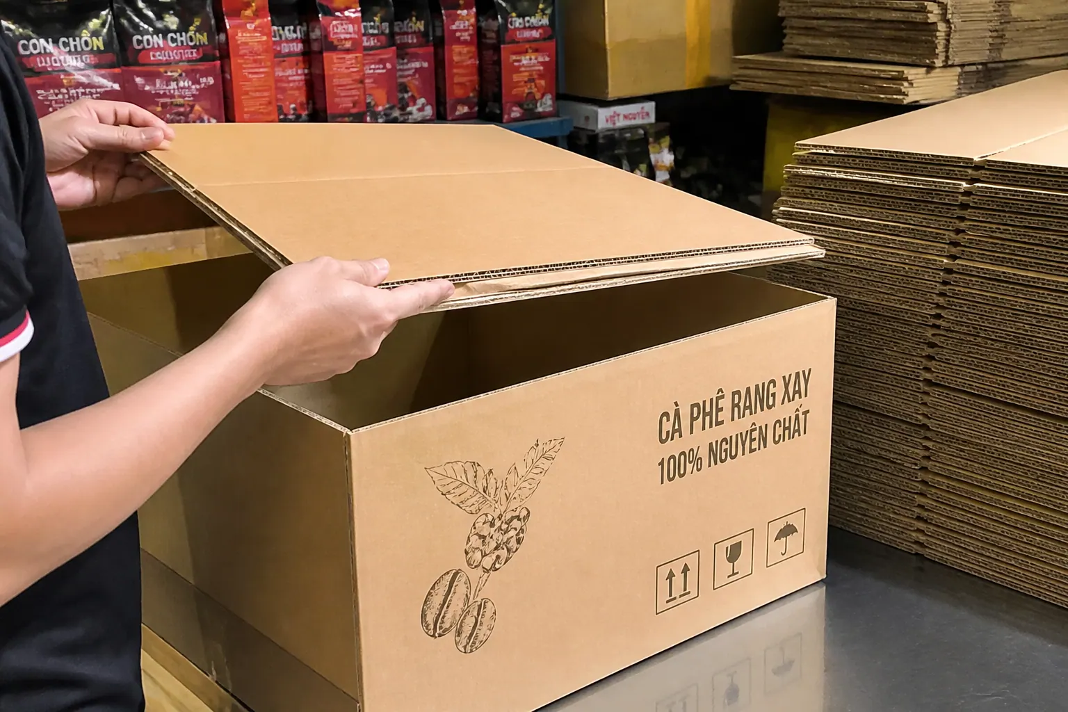 Hộp Carton 5 Lớp | hộp carton đựng cà phê Hộp Carton 5 Lớp - hộp carton đựng cà phê