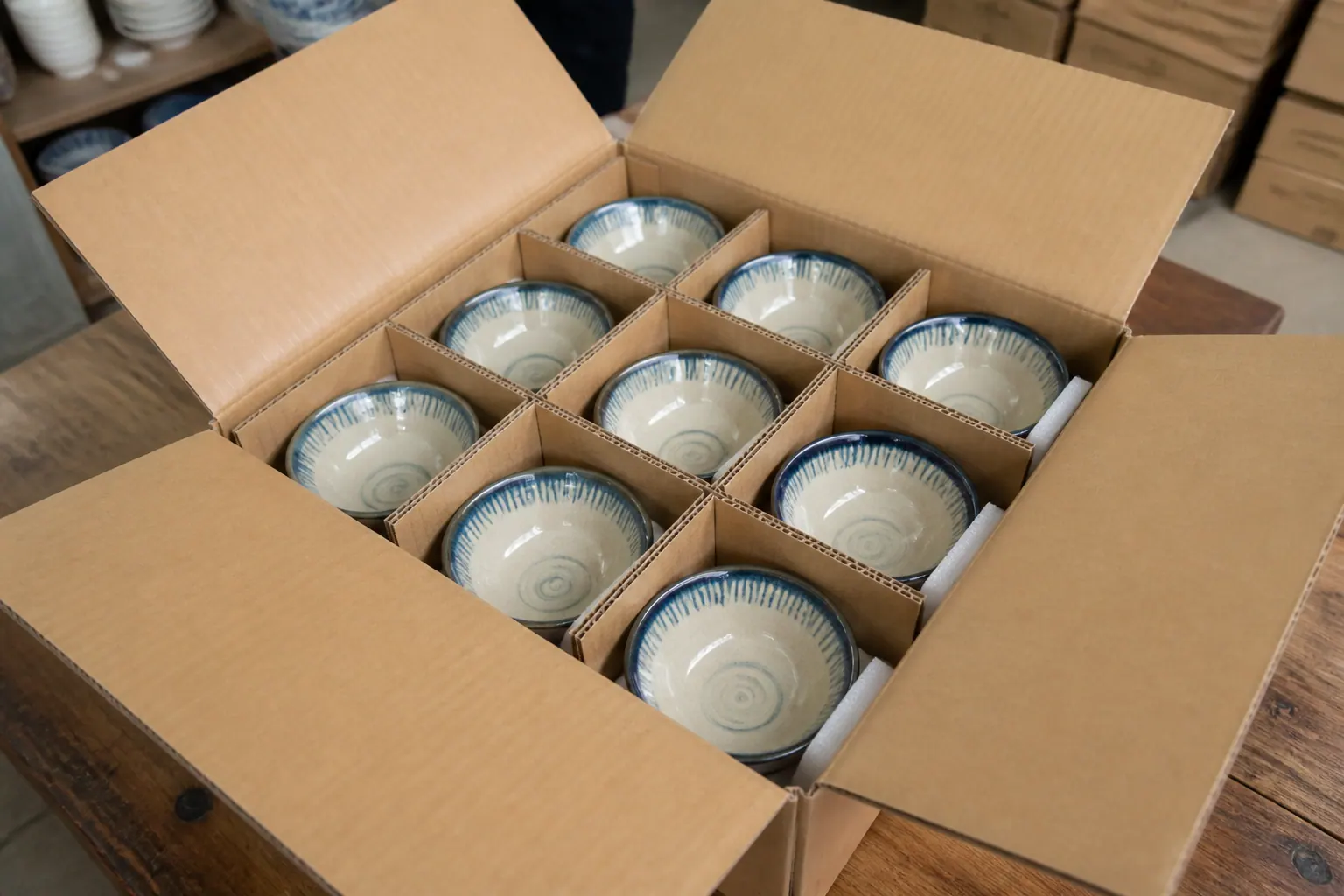 Hộp carton có ngăn chia - bao bì carton gốm sứ