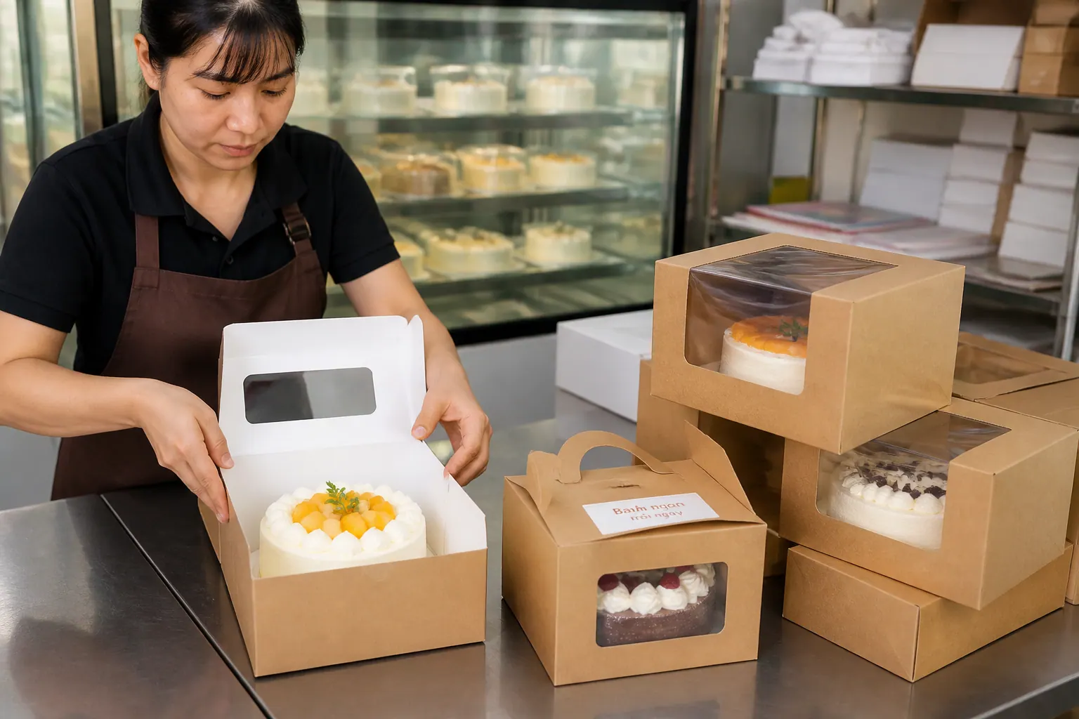 hộp carton đựng bánh ngọt