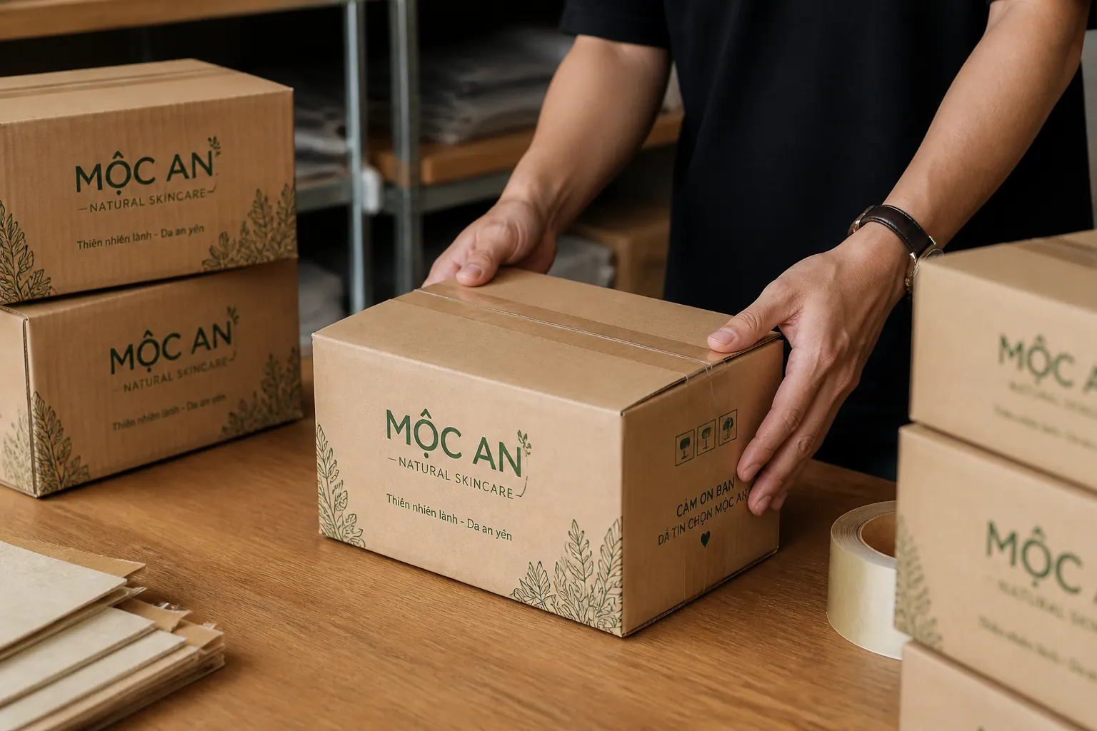 In ấn và thương hiệu - thùng carton thương mại điện tử