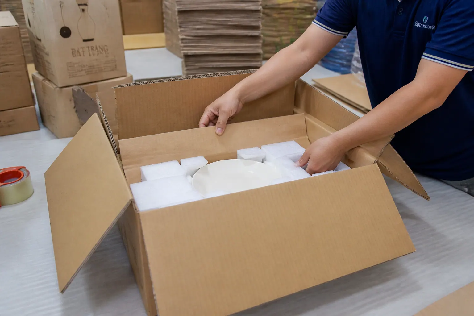 Khả năng chống sốc - bao bì carton gốm sứ