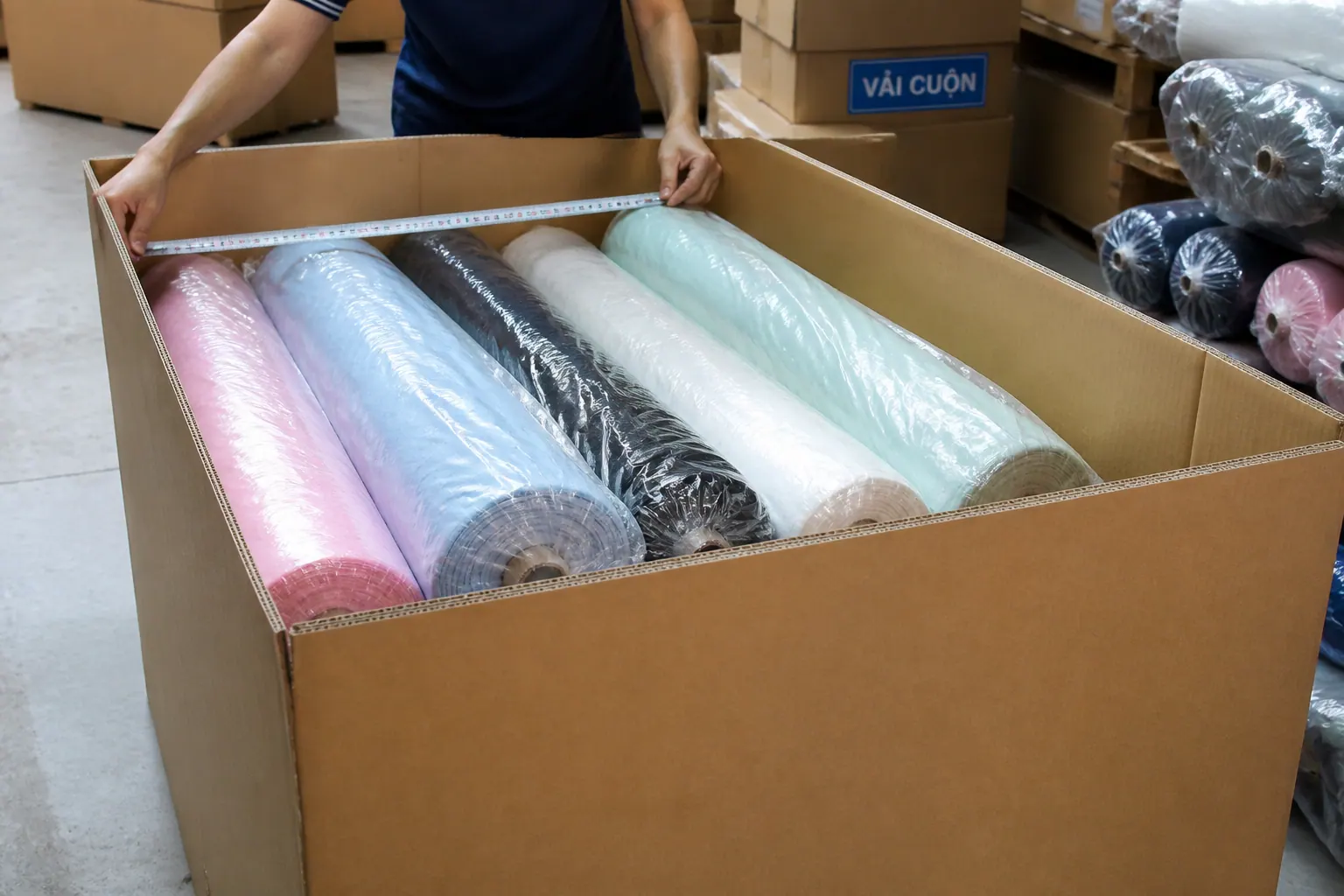 Kích Thước Thùng Carton Vải Cuộn Tiêu Chuẩn