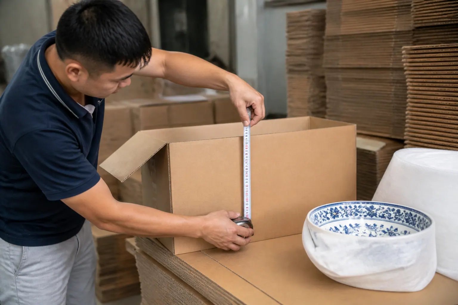 Kích thước và độ dày - bao bì carton gốm sứ