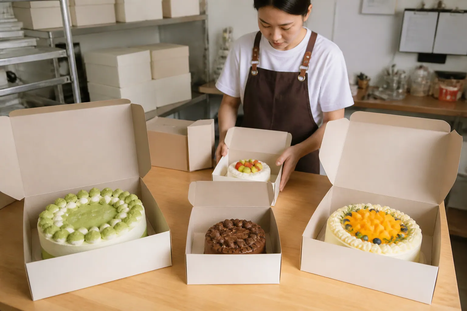 Kích thước và hình dáng bánh - hộp carton đựng bánh ngọt