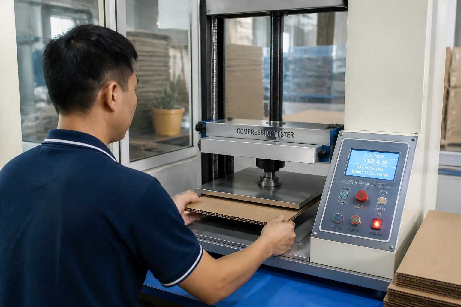 Kiểm tra bằng thiết bị đo - chất lượng bao bì carton