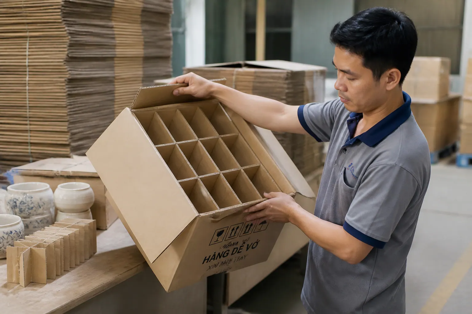 Kiểm tra chất lượng - bao bì carton gốm sứ