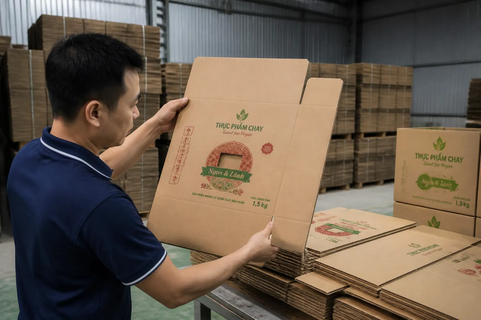 Kiểm tra chất lượng in ấn và gia công - hộp carton nắp đối