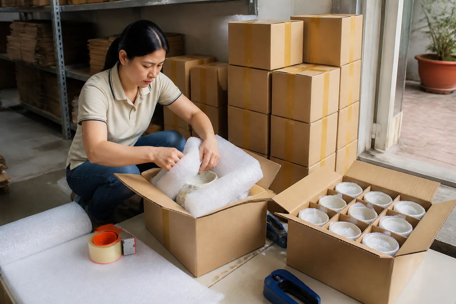 Kinh nghiệm đóng gói gốm sứ an toàn khi vận chuyển - bao bì carton gốm sứ
