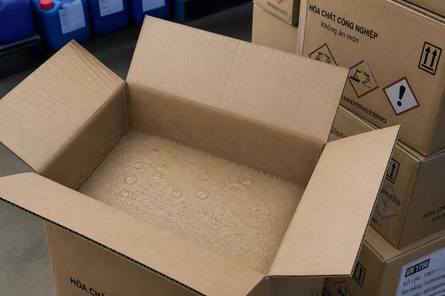 Lớp phủ chống thấm, chống ăn mòn - bao bì carton hóa chất