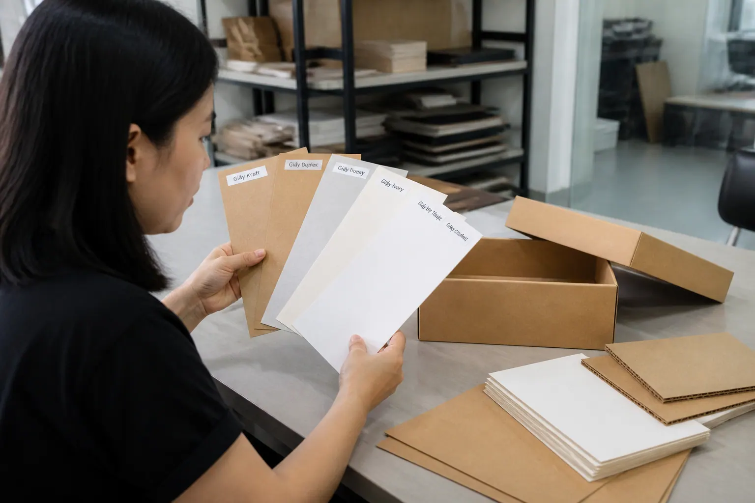 Lựa chọn chất liệu giấy | hộp carton nắp rời Lựa chọn chất liệu giấy - hộp carton nắp rời