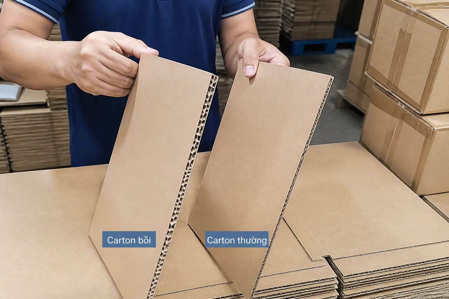 Phân biệt carton bồi và carton thường - bao bì carton bồi