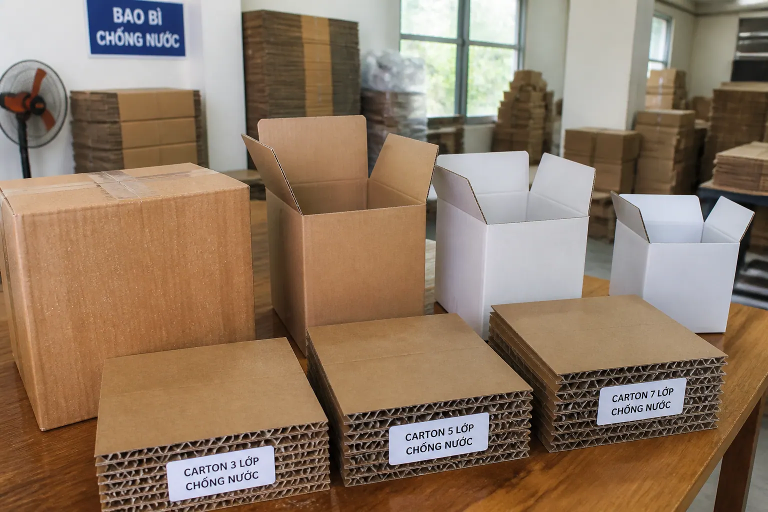 Phân loại bao bì carton chống nước phổ biến
