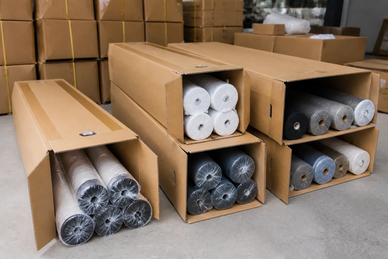 Phân Loại Thùng Carton Đựng Vải Cuộn Phổ Biến - thùng carton vải cuộn