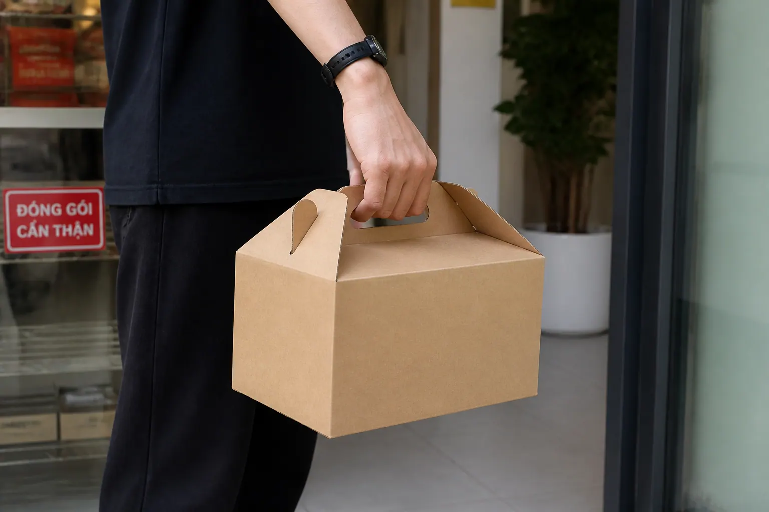 Quai xách - hộp carton có quai