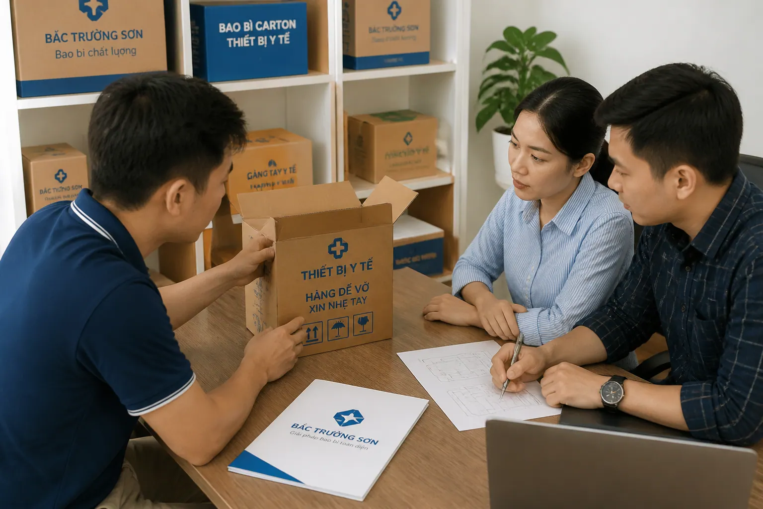 Quy trình đặt hàng bao bì carton thiết bị y tế tại Bắc Trường Sơn