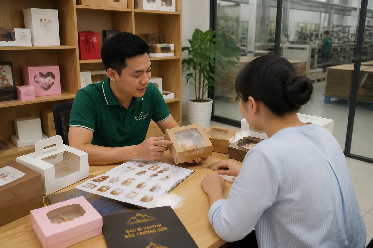 Quy trình đặt hàng hộp carton đựng bánh tại Bao Bì Carton Bắc Trường Sơn - hộp carton đựng bánh ngọt