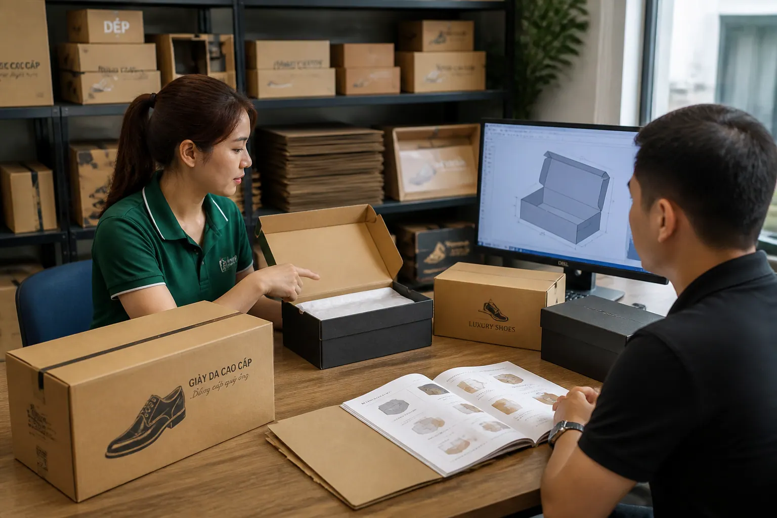 Quy Trình Đặt Hàng Thùng Carton Đóng Giày Da Tại [Tên Công Ty] - thùng carton đóng hàng giày da