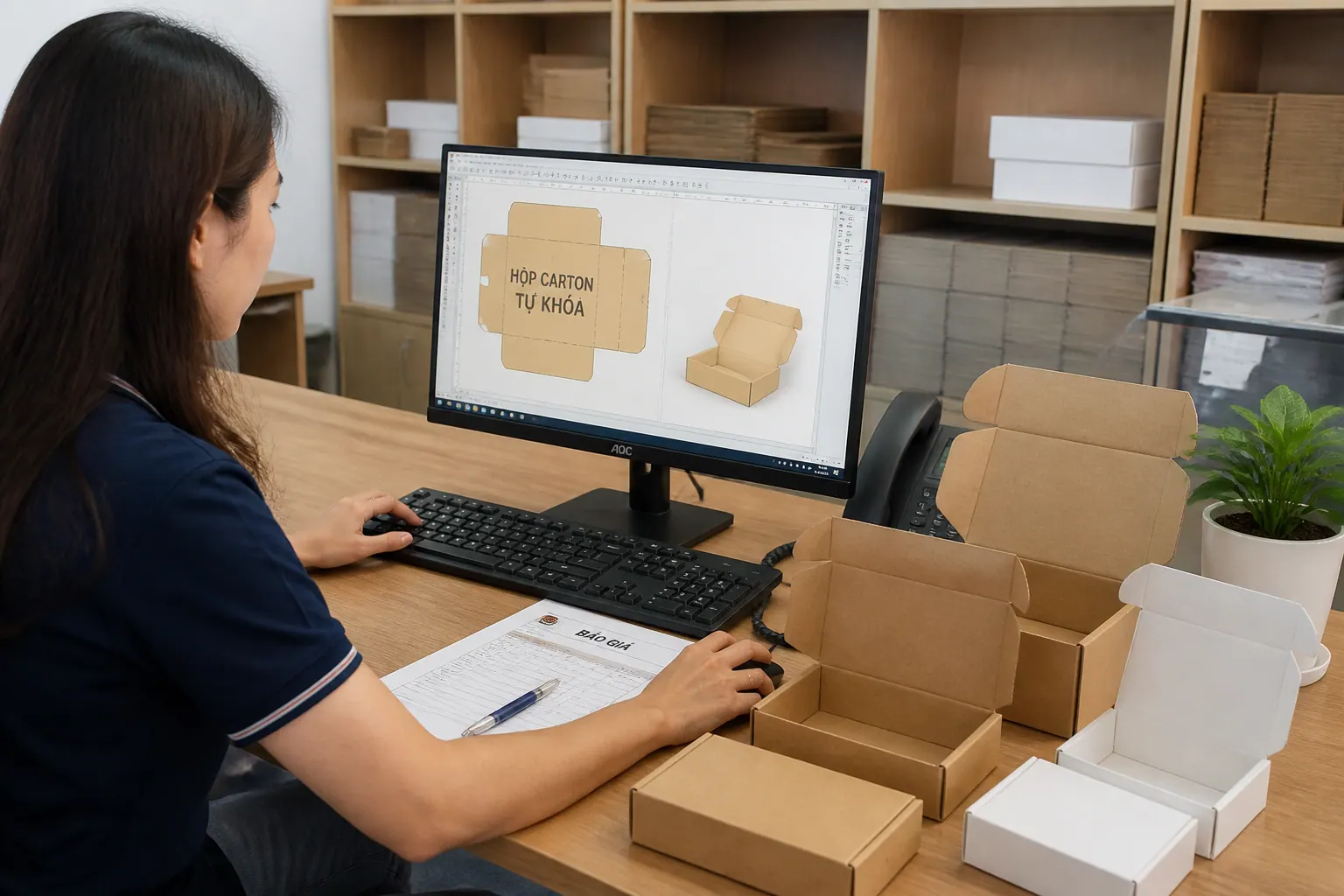 Quy trình đặt hàng và báo giá tại Bắc Trường Sơn - hộp carton tự khóa