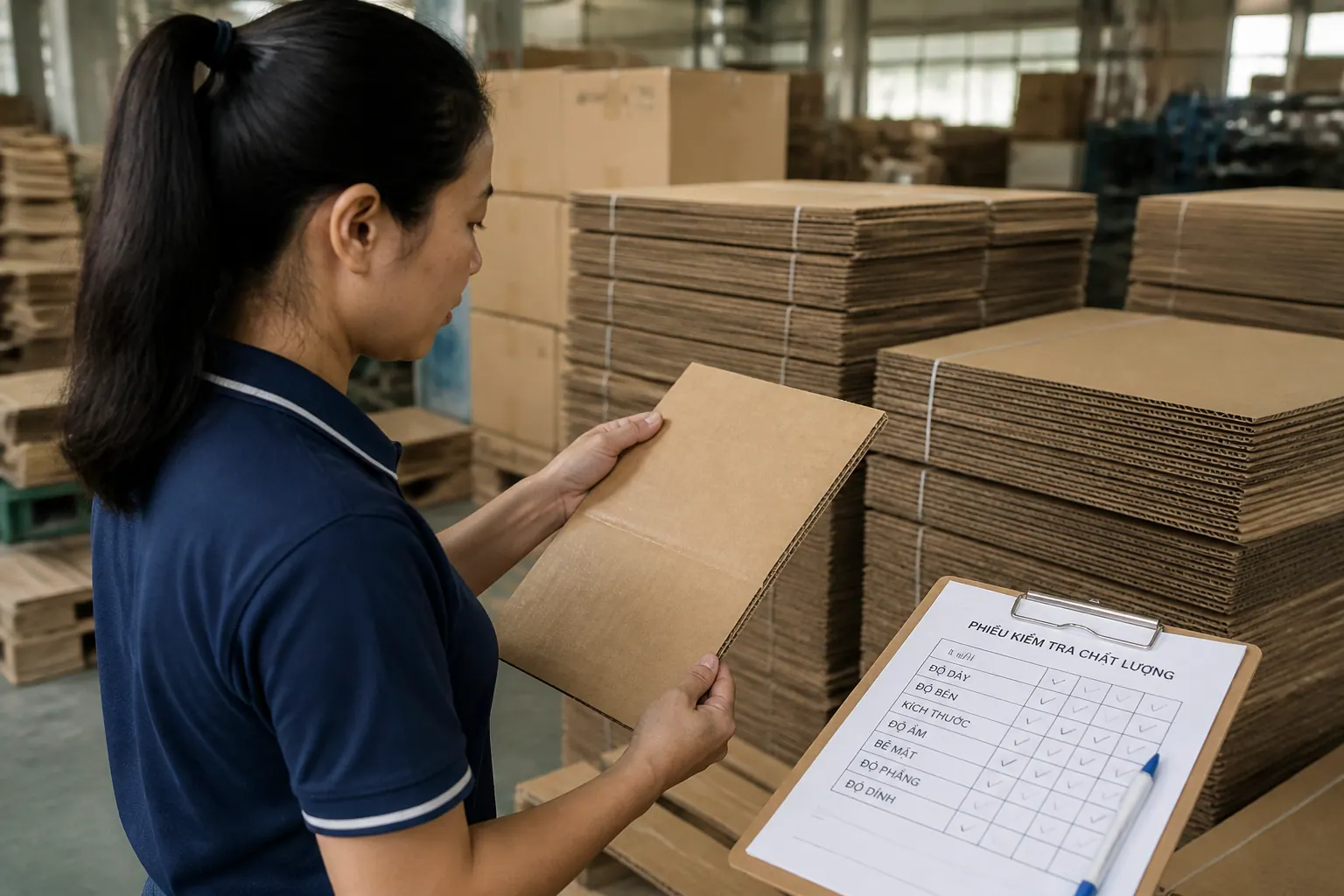 Quy trình kiểm tra chất lượng bao bì carton tái chế