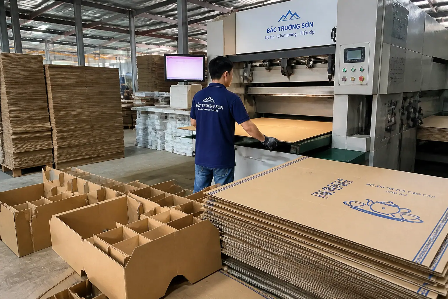 Quy trình sản xuất bao bì carton gốm sứ tại Bắc Trường Sơn