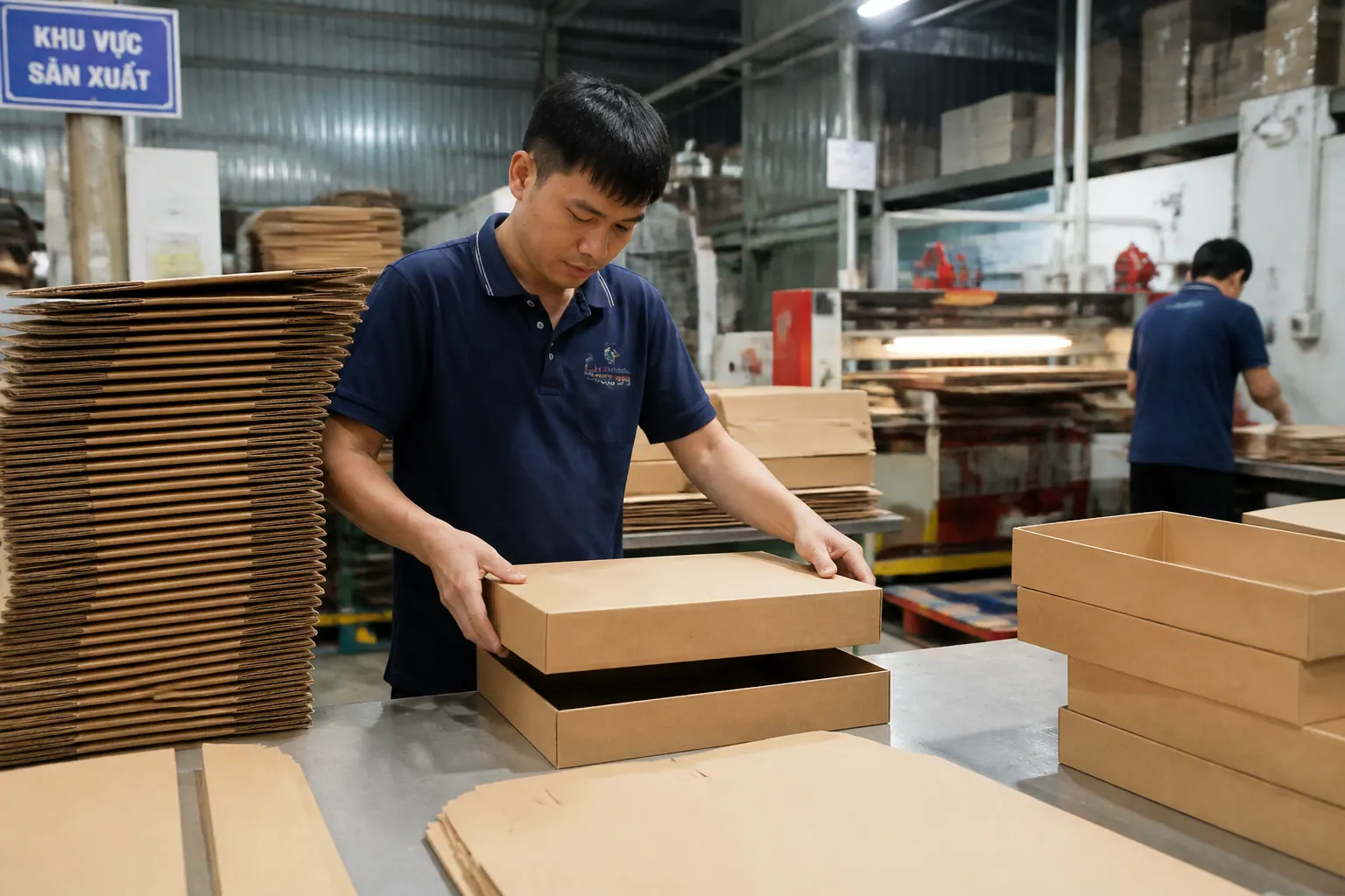 Quy trình sản xuất hộp cam dương tại Bắc Trường Sơn Quy trình sản xuất hộp carton âm dương tại Bắc Trường Sơn
