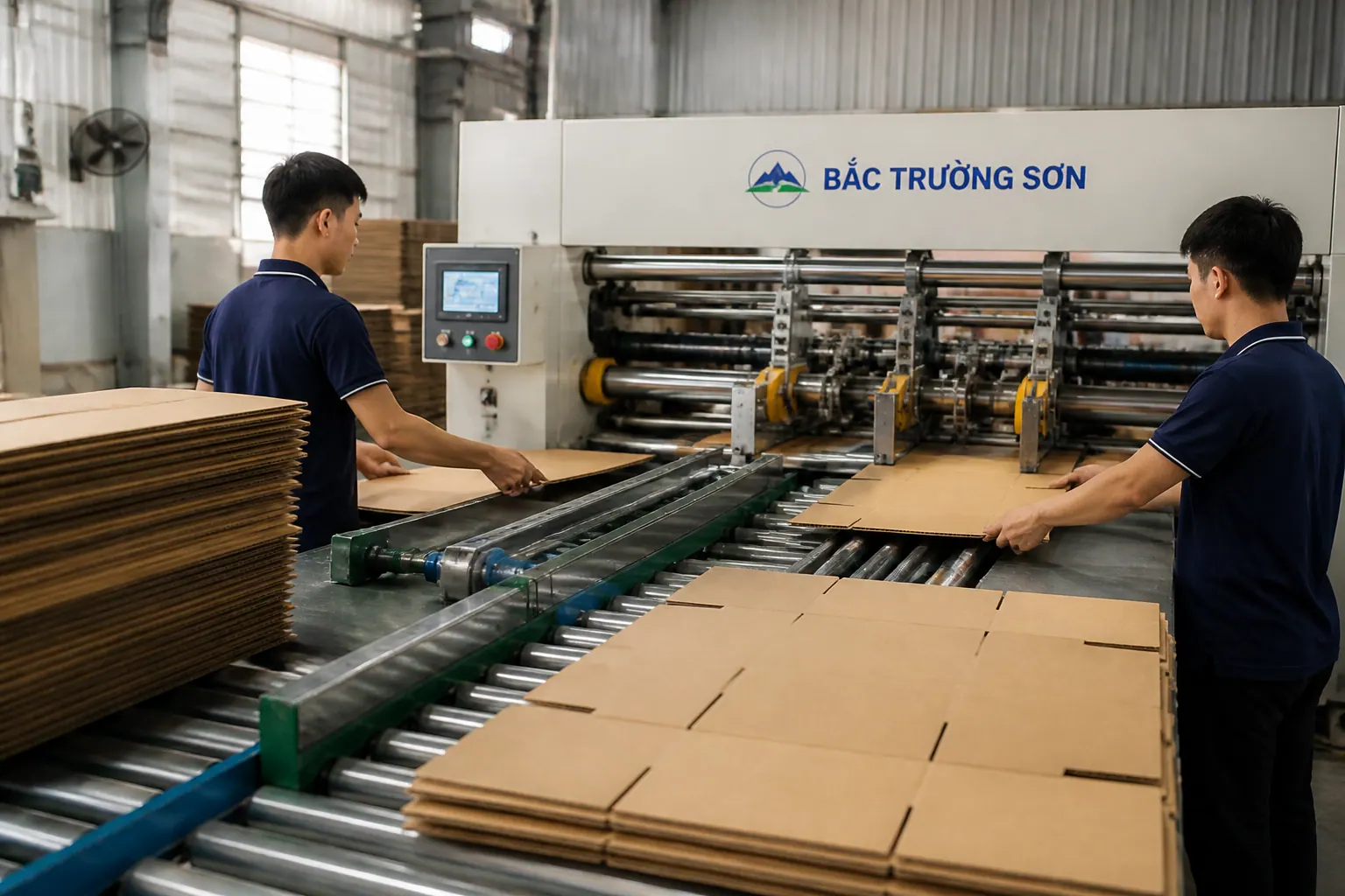 Quy trình sản xuất hộp carton nắp đối tại Bắc Trường Sơn