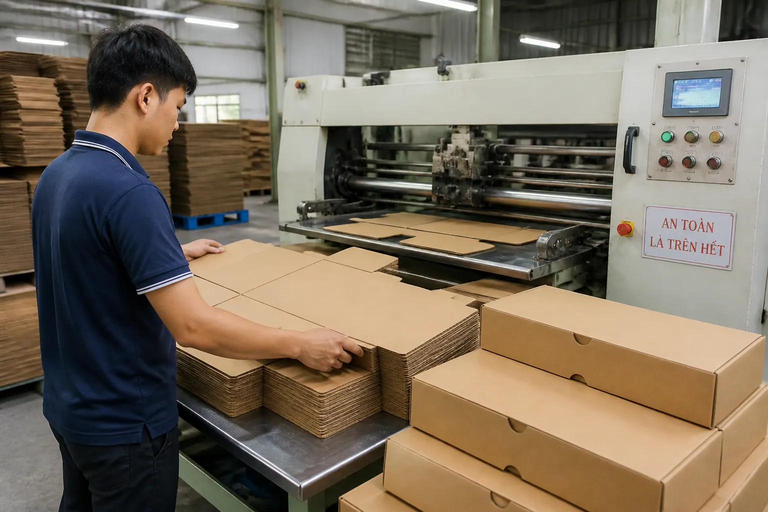 Quy Trình Sản Xuất Hộp Carton Nắp Gài Chi Tiết