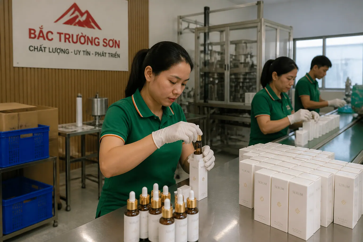 Quy trình sản xuất hộp đựng serum tại Bắc Trường Sơn