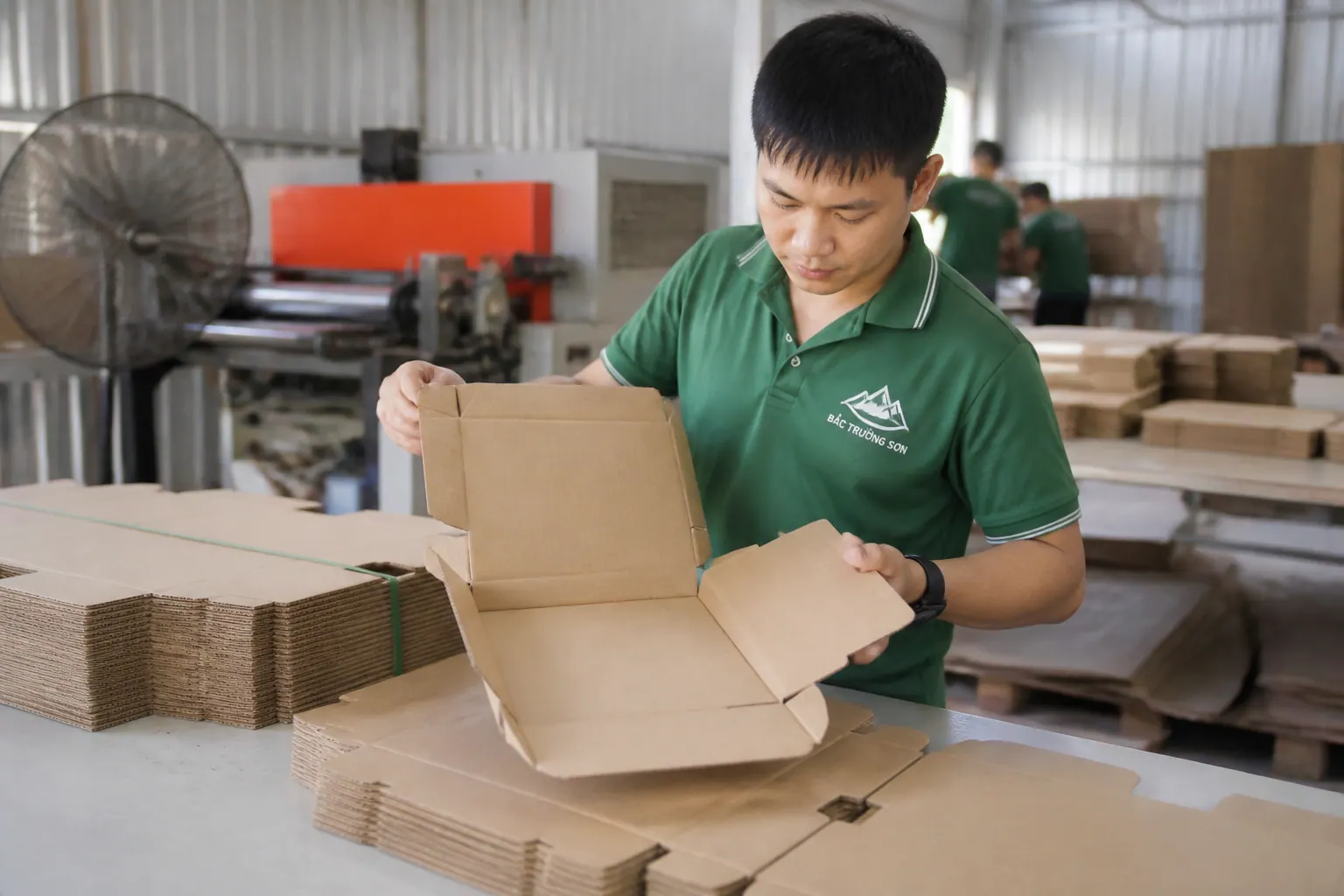 Quy Trình Sản Xuất Và Kiểm Tra Chất Lượng Tại Bắc Trường Sơn - hộp carton gấp gọn
