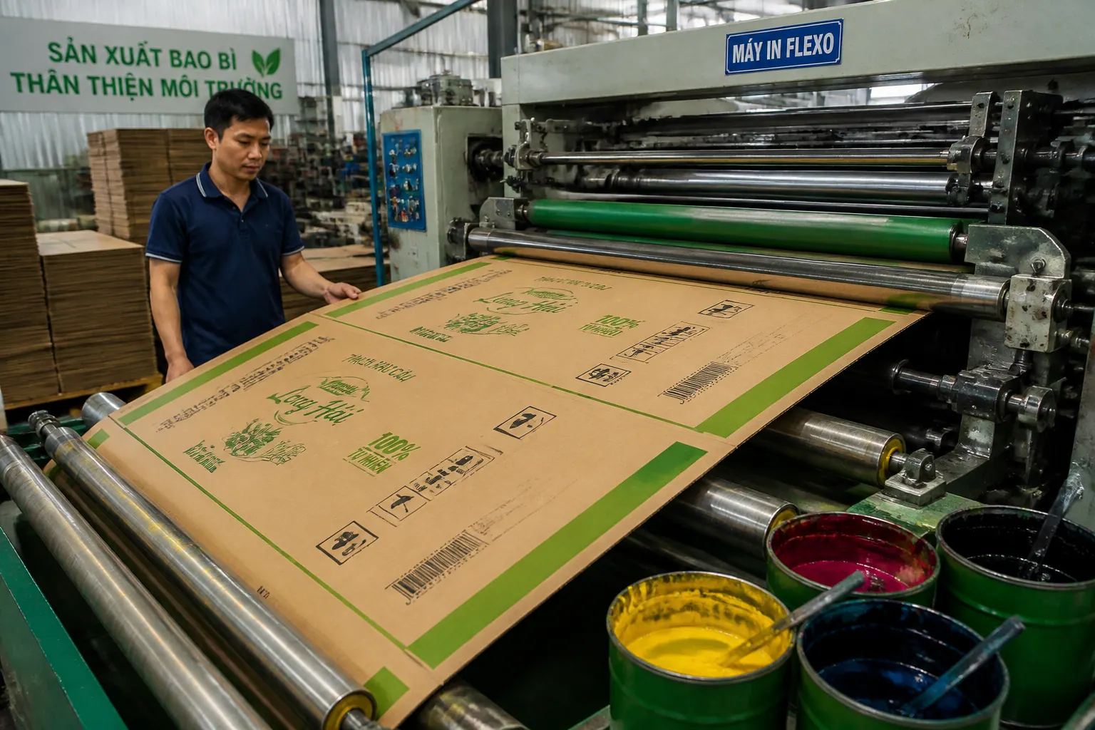Quy trình sản xuất và mực in - bao bì carton thân thiện môi trường