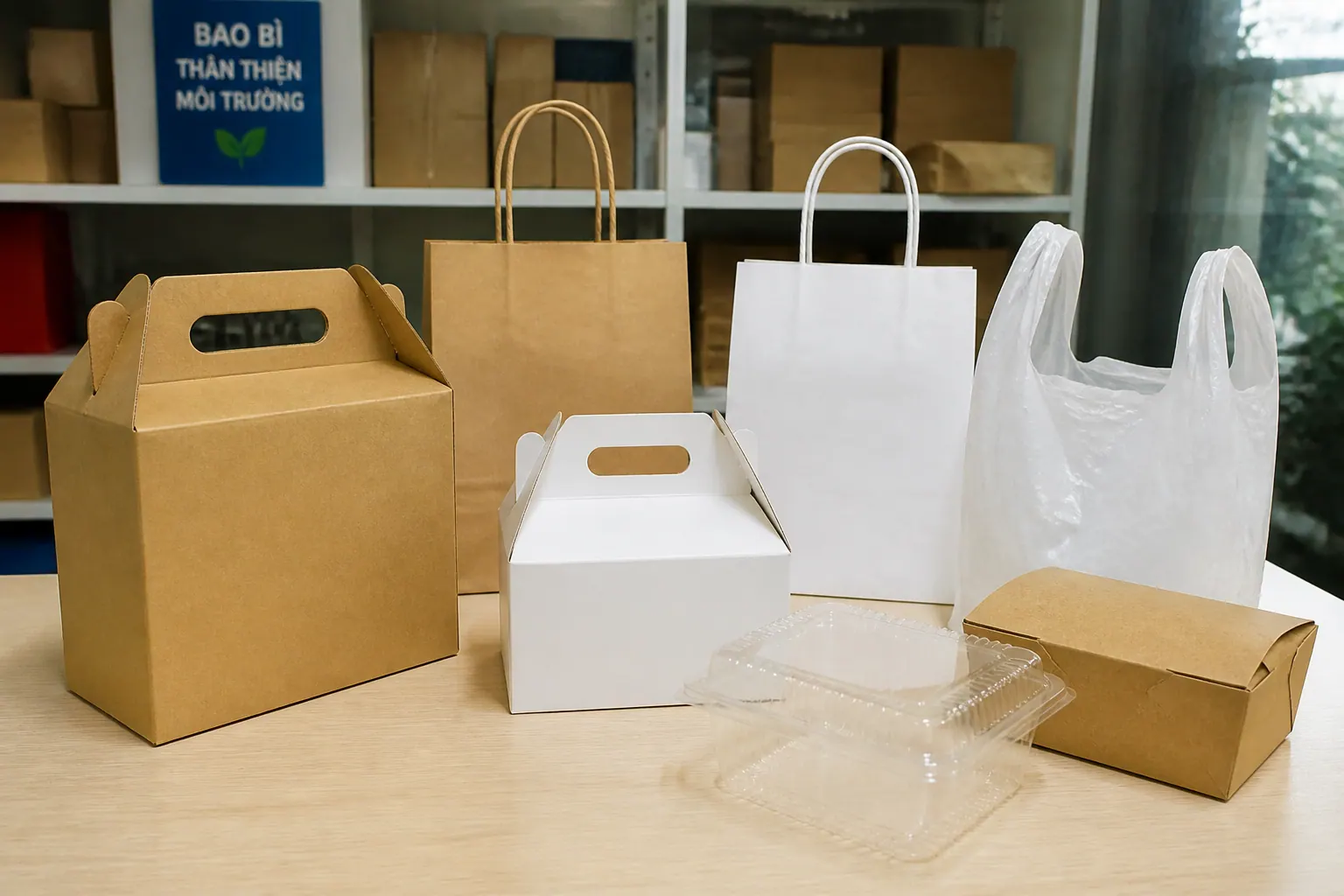 So sánh chi tiết hộp carton có quai với các loại bao bì khác