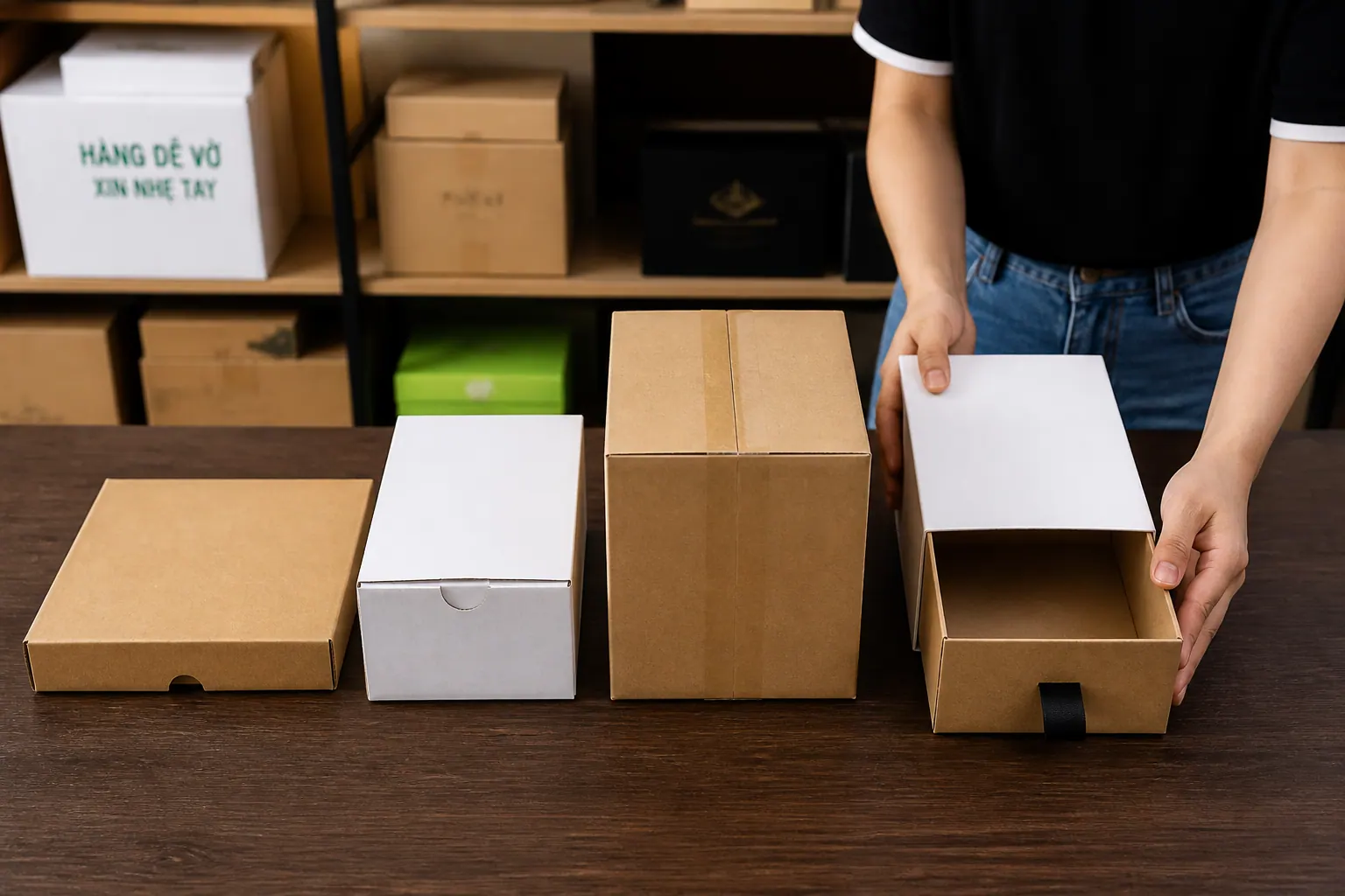 So Sánh Hộp Carton Ngăn Kéo Với Các Loại Hộp Khác