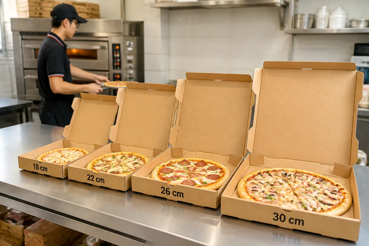 Theo kích thước | hộp carton đựng pizza Theo kích thước - hộp carton đựng pizza