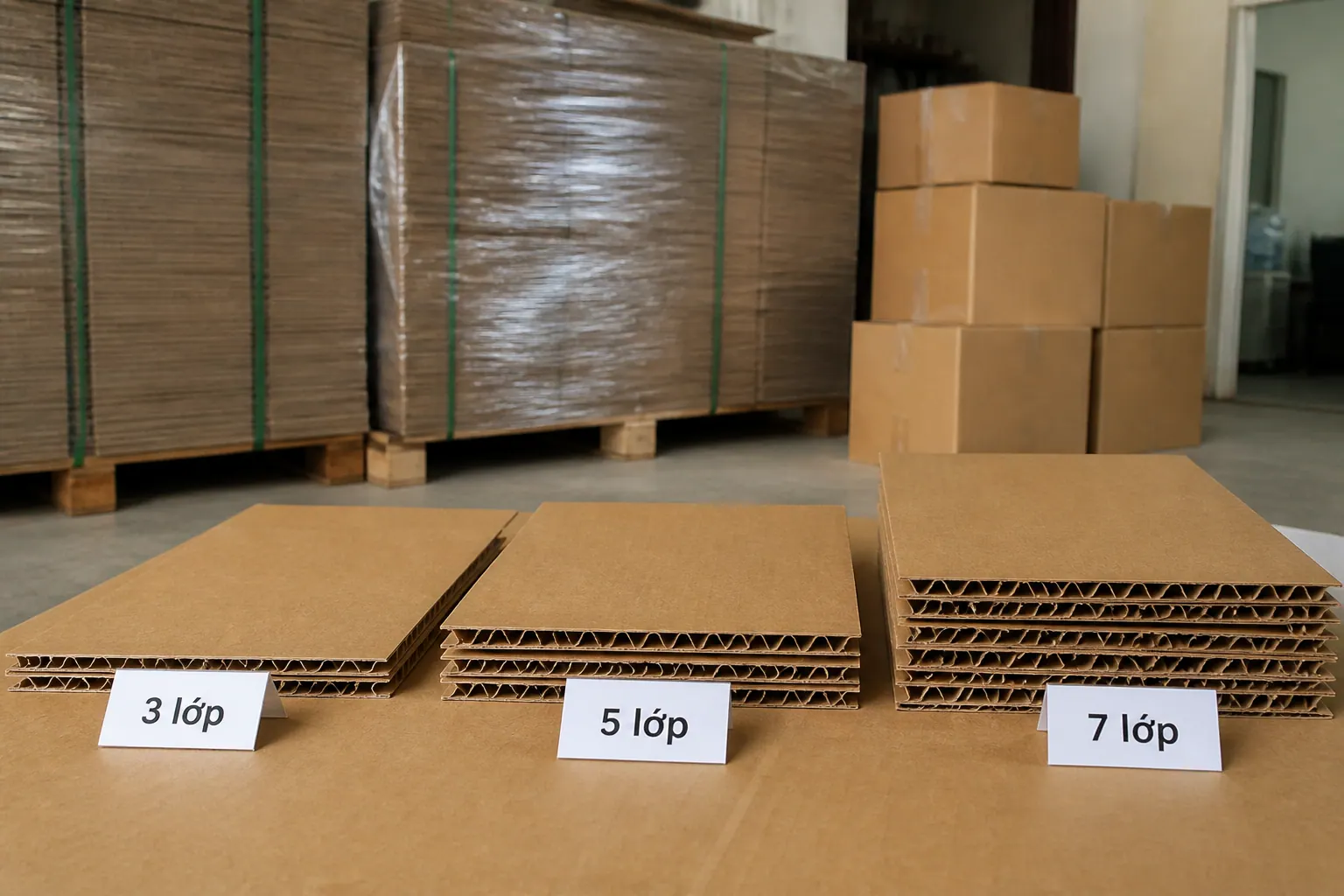 Theo số lớp (3 lớp, 5 lớp, 7 lớp) - hộp carton