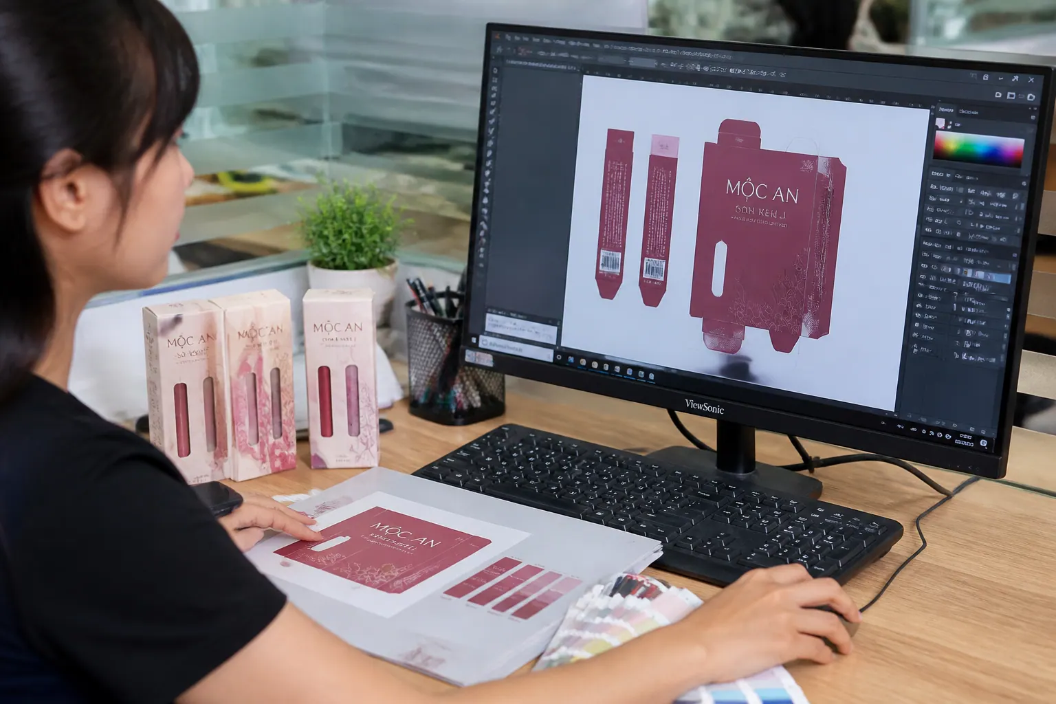 Thiết kế và in ấn theo thương hiệu - hộp đựng son